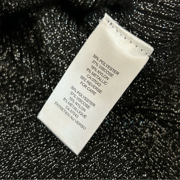 Ellie Tahari Black and Silver Ribbed Turtleneck Sweater S - Picture 7 of 11